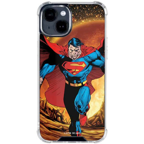 DC Comics Superman Action Pose Art By Jim Lee iPhone 15 Clear Case